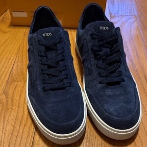 Tod's Men's Dark Blue Suede Sneakers